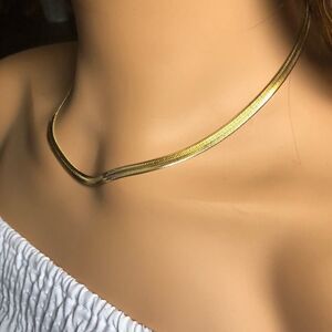 18k Gold 5mm Herringbone Snake Necklace